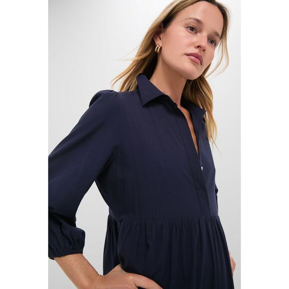 POMANDER PLACE Navy Mabel Maxi Dress Size M NWT Retail $148 Tuckernuck - Picture 5 of 5